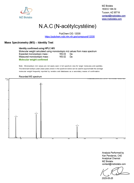 N-acétylcystéine (NAC)